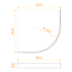 Экран для душевого поддона RGW N (Полукруг) (900x900)