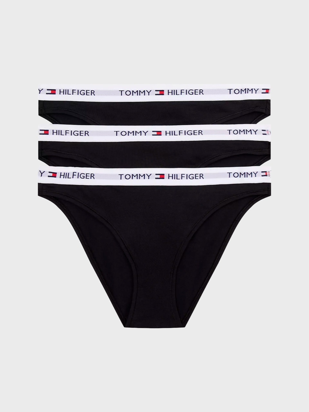 Женские трусы-бикини Tommy Hilfiger Tommy Logo Bikini Brief 3-Pack Black