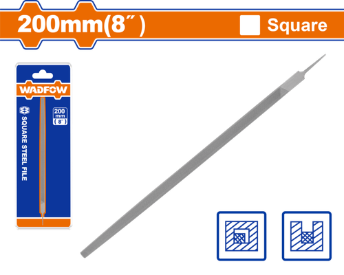 Напильник квадратный 200 мм (12/120) WADFOW WFE1638