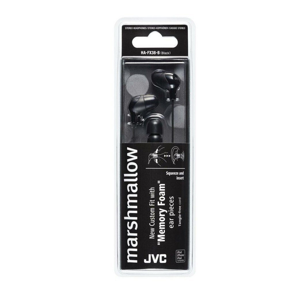 Наушники проводные JVC HA-FX38T, чёрный