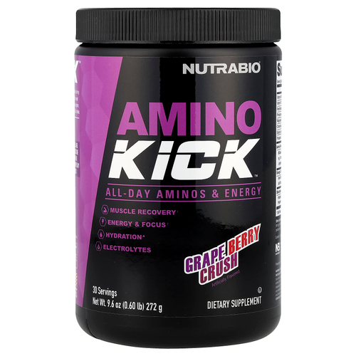 NutraBio, Amino Kick ™, сок из виноградных ягод, 272 г (9,6 унции)
