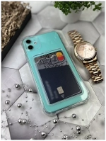 Силиконовый чехол с отделением для карты для iPhone 11 DF iCase-01