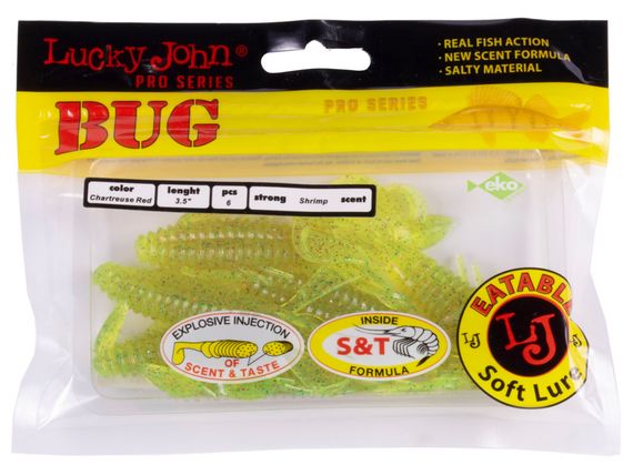 Твистеры съедобные LJ Pro Series BUG 3.5in (8,9 см), цв. S15, 6 шт.