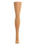 Колготки с принтом в виде необычного одуванчика на правой ножке (Размер: S-M-L) (Цвет: бежевый)