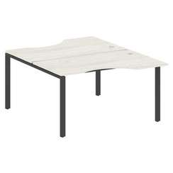 Metal System Рабочая станция криволинейная на П-образном м/к БП.РАС-СА-2.2 Дуб Наварра/Металл Антрац