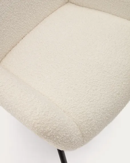 Кресло Belina, белое букле, черные ножки