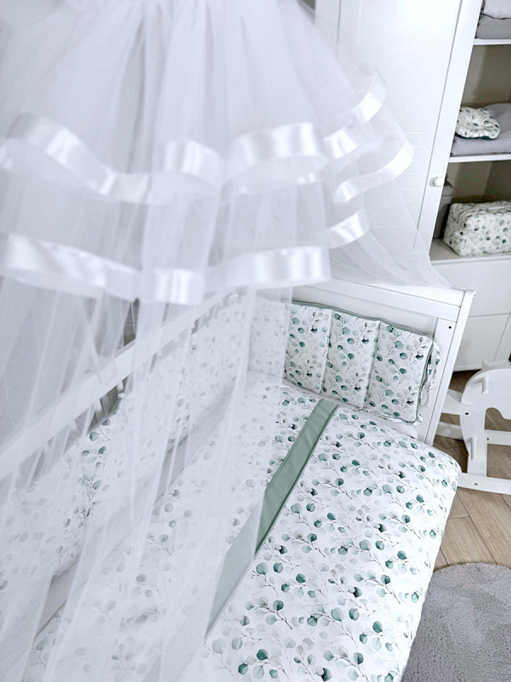 Комплект постельного белья Lepre New Eucaliptus 6 предметов 125х65 см белый/бирюзовый/зеленый