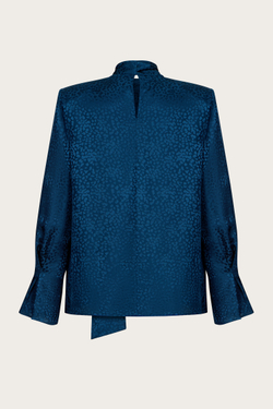 Блуза из жаккардового шелка с принтом