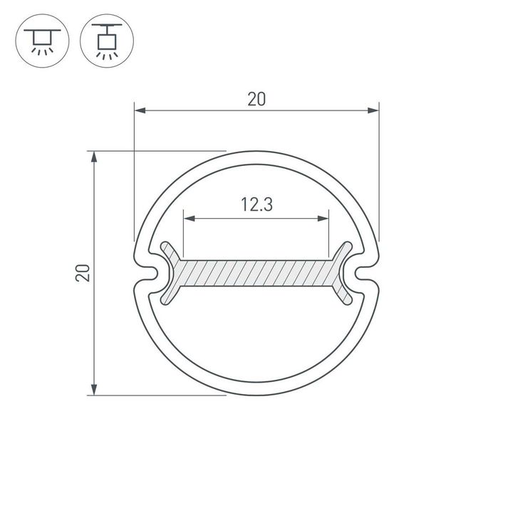 Профиль Arlight ARH-Round-D20-Dual-2000 Anod 039218
