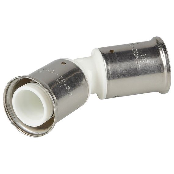 Угольник HENCO 45гр, ПВДФ пресс, 32x32