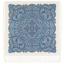 Платок шерстяной с шелковой бахромой