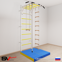Шведская стенка Sv Sport усиленная 6364 (Турник рукоход/Канат/Лестница/Трапеция/Мат 1м)