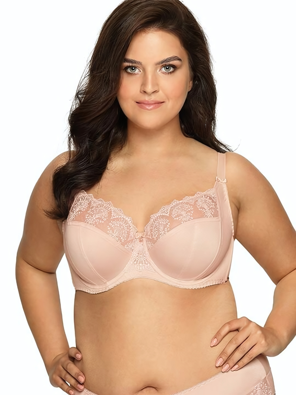 Бюстгальтер на косточках с нежными кружевными элементами (Размер: 80D) (Цвет: черный)