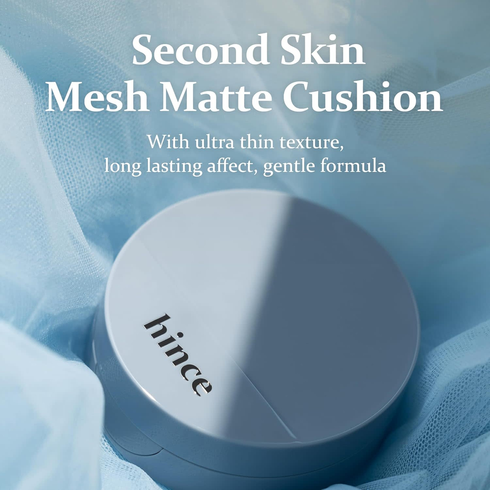 Hince, Second Skin Mesh, матирующий кушон, SPF 40 PA++, оттенок 23 песочный, 12 г (0,42 унции)
