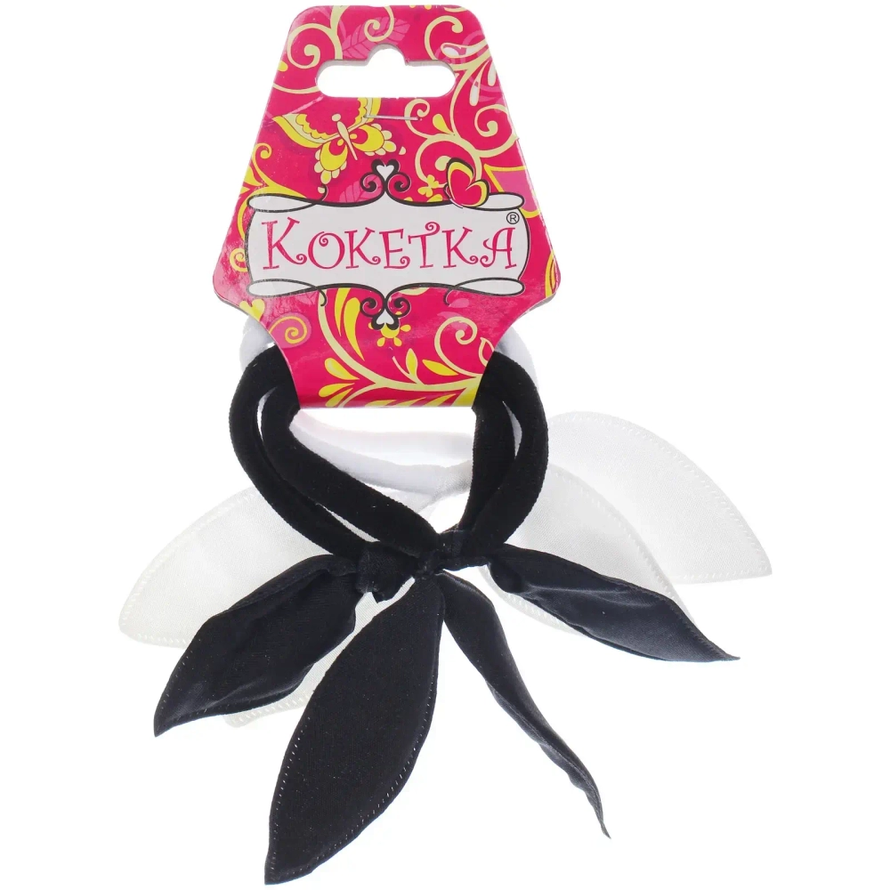 Резинки для волос 4шт «Кокетка - Лаванда», цвет чёрный и белый, d-4.5см