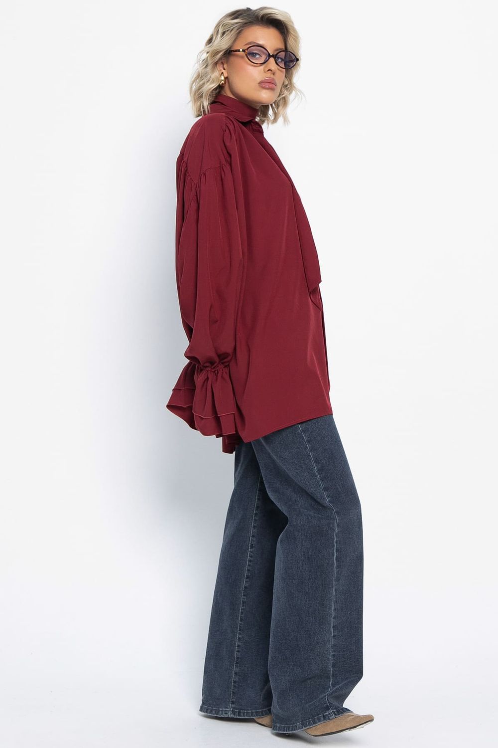 Блуза Присцилла (бордовая) Б14949-5М LT Collection