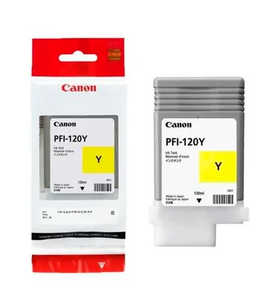Картридж CANON PFI-120Y для TM-200/TM-205/TM-300/TM-305/TM-350/TM-355 желтый