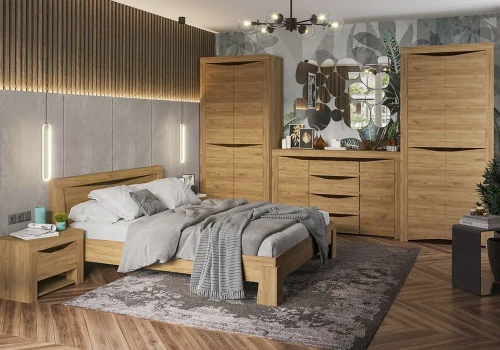 Спальня Романс дуб крафт золотой / венге