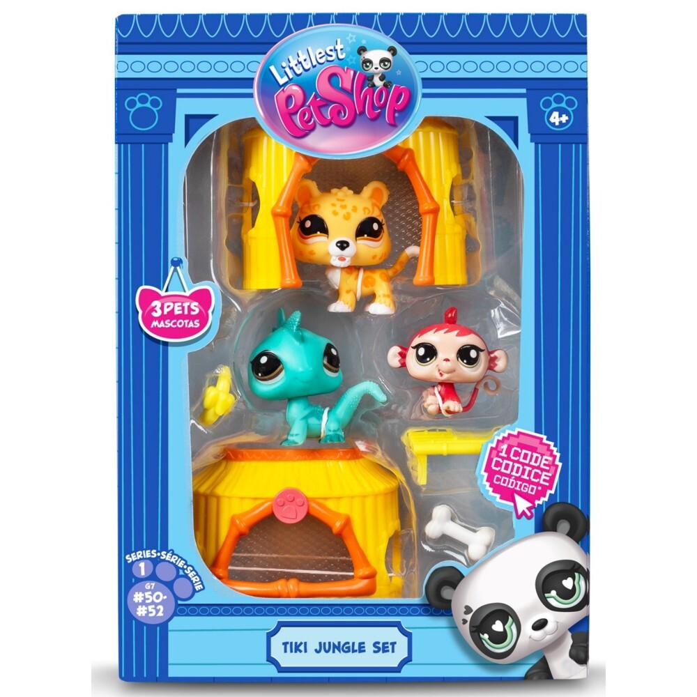 Littlest Pet Shop - Набор "Джунгли" с тремя животными 3-PAK + аксессуары LPS00515 / артикул   LPS00515  / GTIN 885561005158