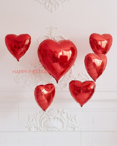 Сет из фольгированных сердец