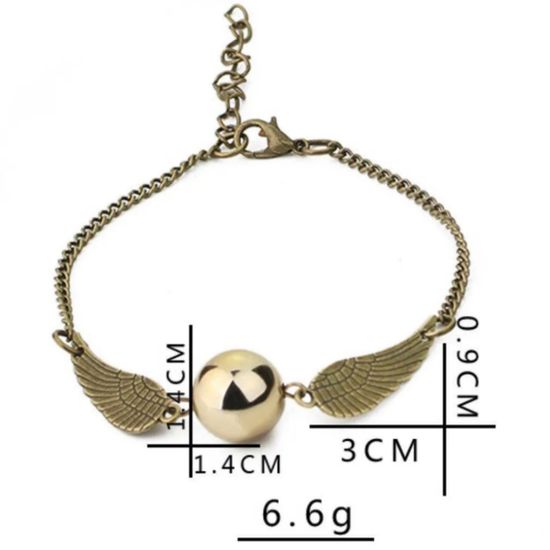 Браслет Гарри Поттер Снитч (винтажное золото)