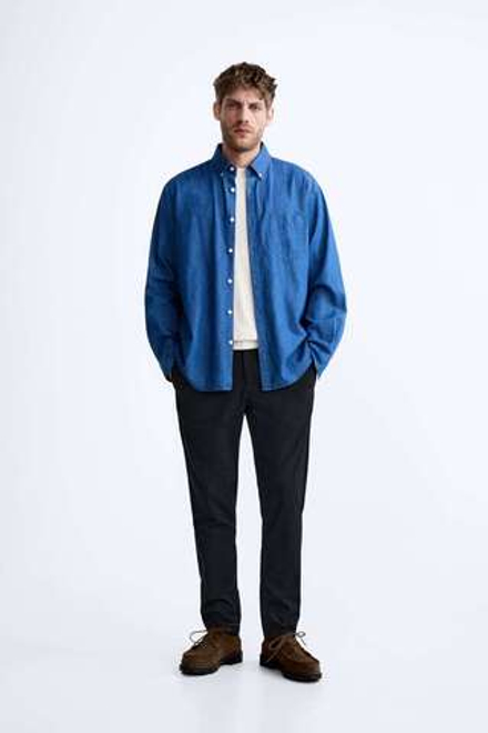ZARA БРЮКИ SLIM FIT COMFORT,  МОРСКОЙ СИНИЙ