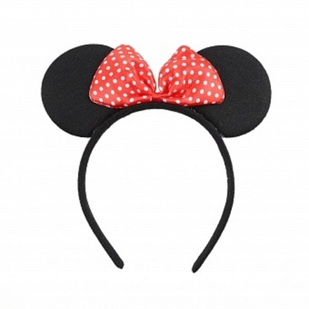 Ободок Мышка с бантиком, Красный