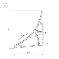 Профиль KARNIZ-R-2000 ANOD (Arlight, Алюминий) 021649