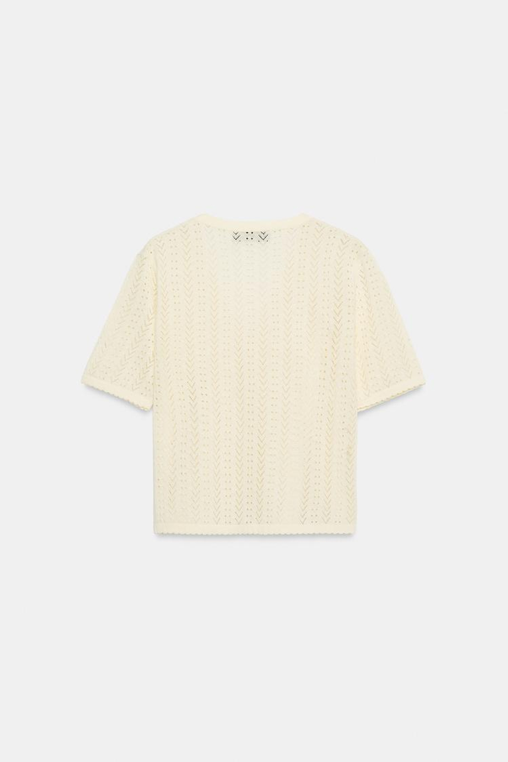 ZARA КАРДИГАН С КОРОТКИМИ РУКАВАМИ, ВАНИЛЬНЫЙ