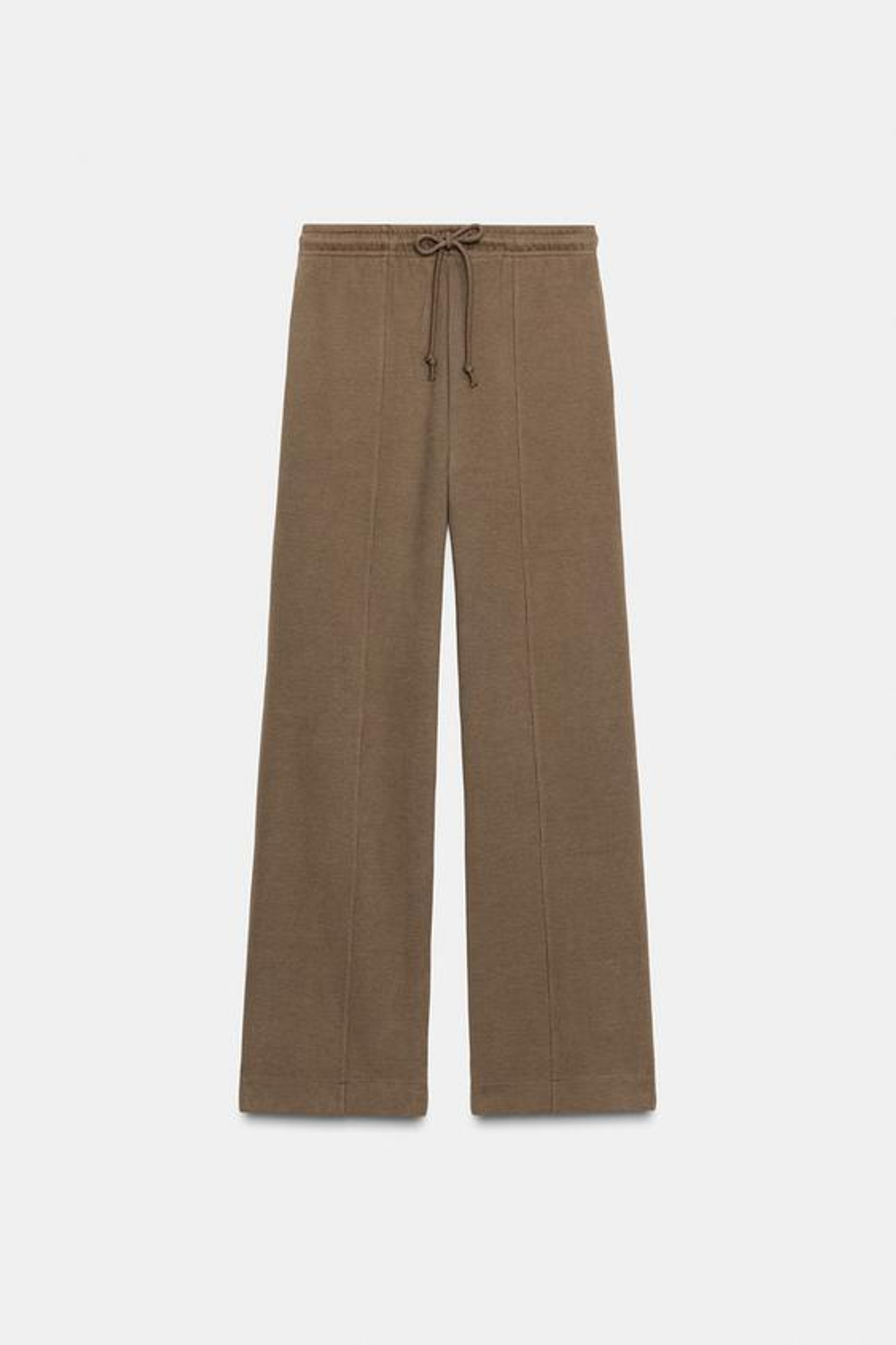 ZARA МЯГКИЕ ШИРОКИЕ БРЮКИ, ТЕМНЫЙ СЕРО-КОРИЧНЕВЫЙ