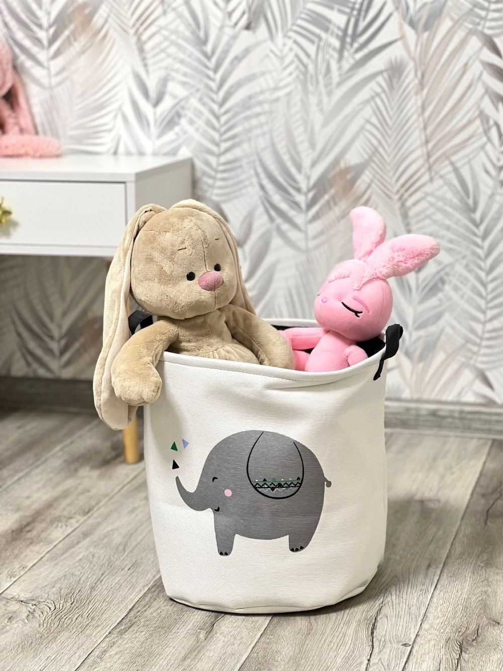 Корзина для белья текстильная (слоник)