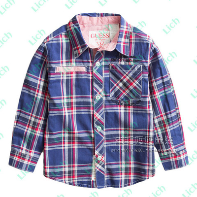 Рубашка в клетку с вышитым логотипом на спине