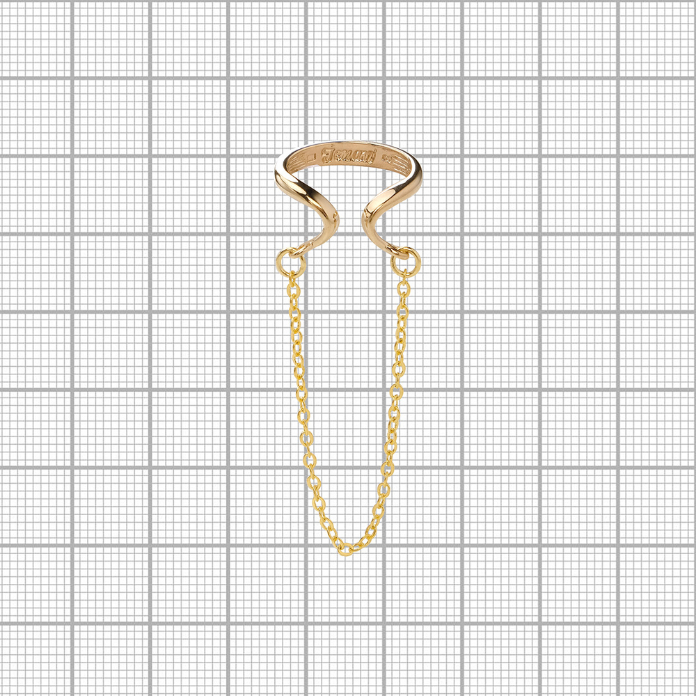 "Оцелул" кольцо в золотом покрытии из коллекции "Этюд" от Jenavi