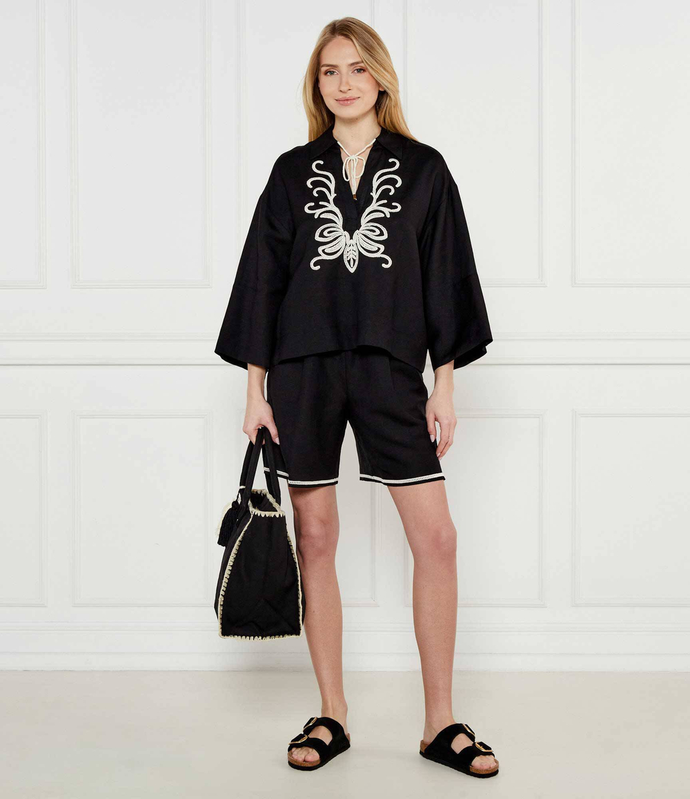 Льняная рубашка Twinset U&B - черный(251LB2FCC)