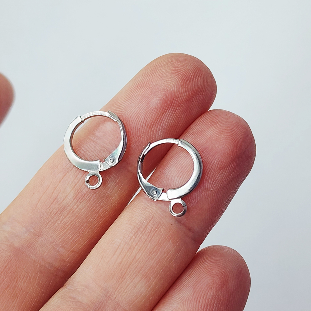 Ювелирные швензы колечки, сталь, французский замок, размер 12.5 мм