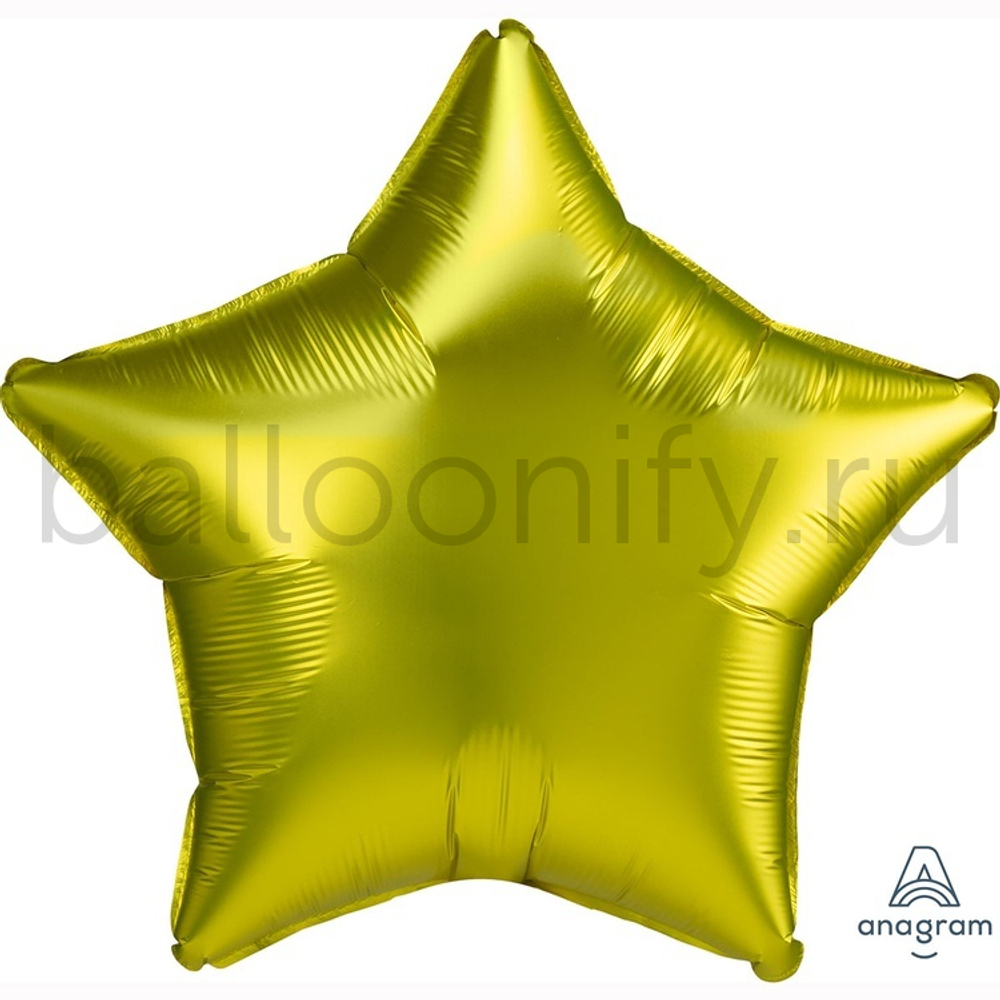Фольгированная фигура, звезда, 19"/48СМ Сатин Lemon