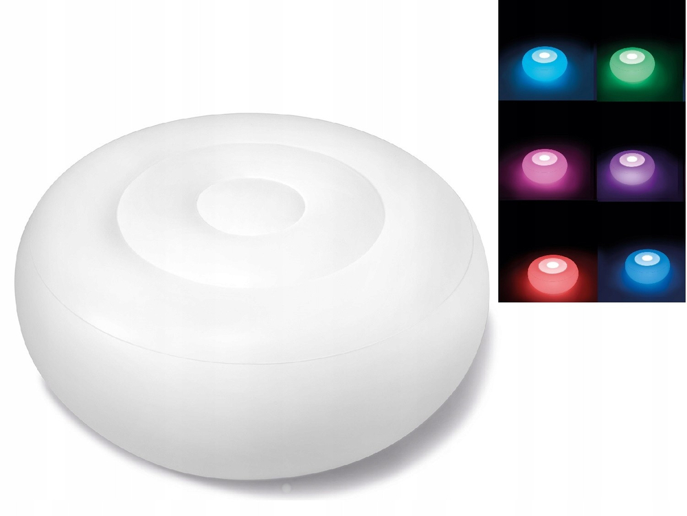 Надувное кресло-пуф с LED подсветкой 86х33см.