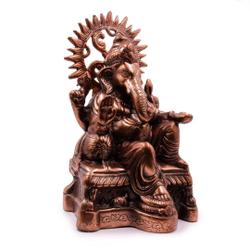 Ганеш с нимбом на троне символ процветания мудрости и успеха силумин