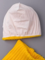 Шапка для девочки осенняя c ушками и снуд