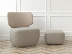 Пуф E5.2, 54х54х34 см, бежевая рогожка