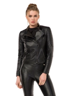 Косуха укороченная демисезонная куртка из натуральной кожи