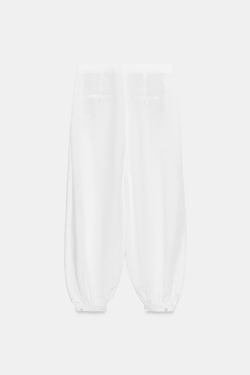 ZARA БРЮКИ-БАЛЛОНЫ — ZW COLLECTION, БЕЛЫЙ