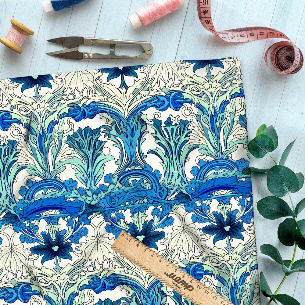 Ткань премиум таффета орнаментальные взлеты