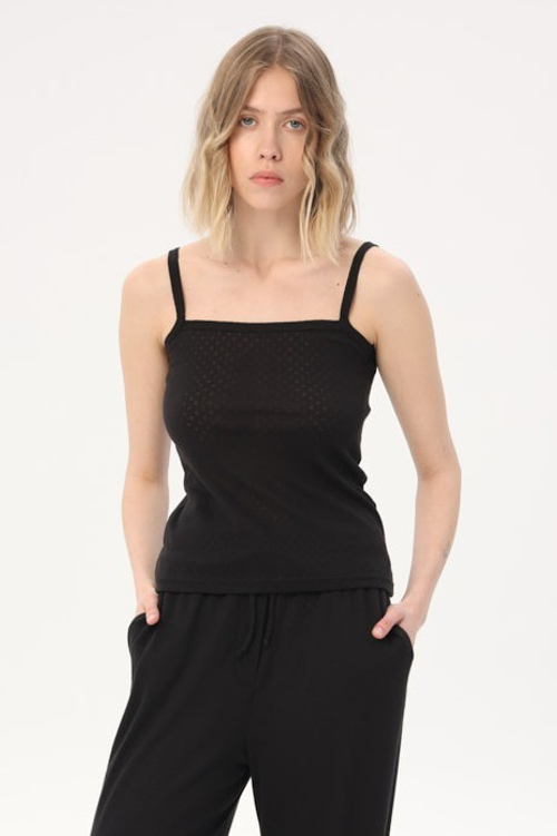 Брюки на кулиске из ажурного трикотажа, молоко