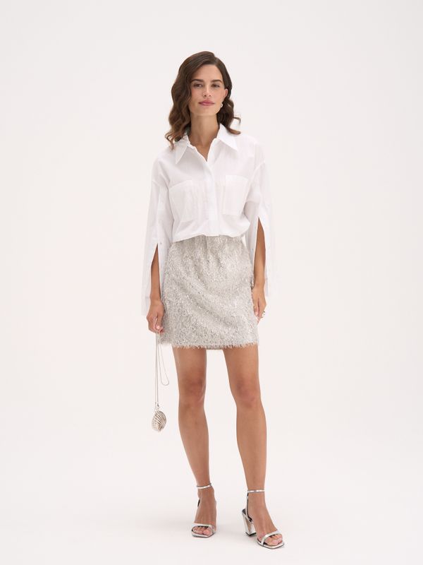 Юбка мини с бахромой 