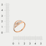 Кольцо для женщин с фианитами из розового золота 585 пробы (арт. 70222100)