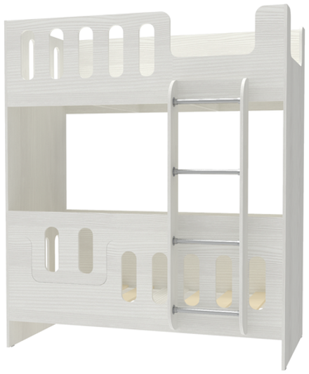 Двухъярусная кровать КарИВи cо сплошным бортом ДС-26 80x160 Белое Дерево