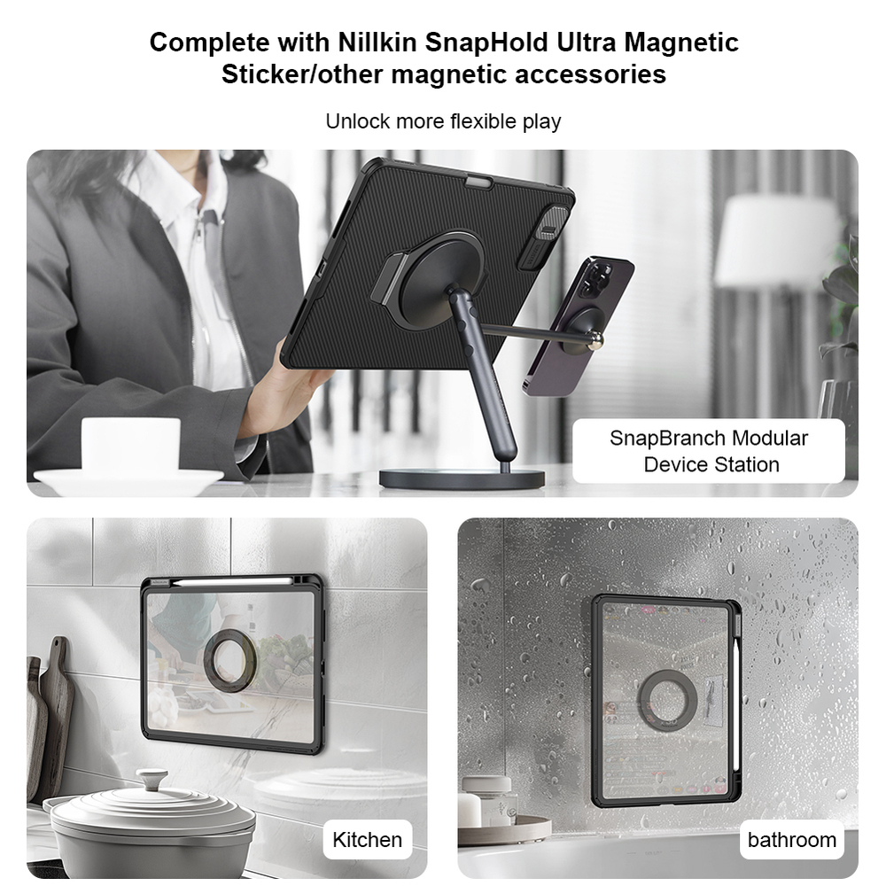 Чехол книжка с встроенной подставкой-магнитом от Nillkin для Apple iPad Pro 11 с 2024 года, серия CamShield Pad Case