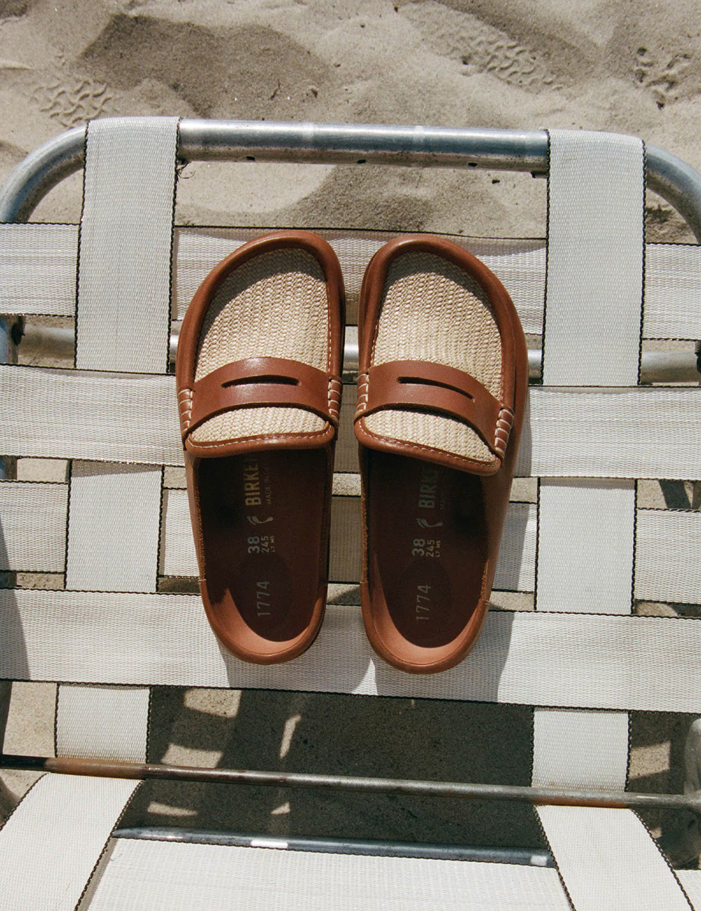 Birkenstock 1774 Naples Wrapped Natural Leather Oiled " Ginger Brown Raffia"