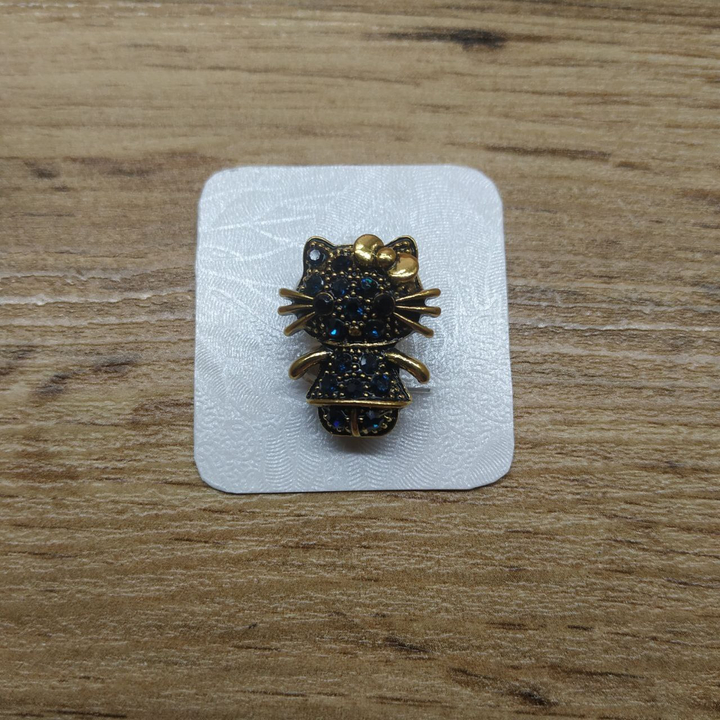 Брошь Mini Hello Kitty стразы цвет микс металл золотистый